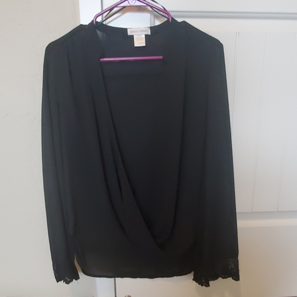Low cut black blouse